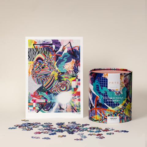PROFILSEITE von 1.000 Teile Kunstpuzzle + Kunstdruck: No More Static Noise – Stefanie Thiele