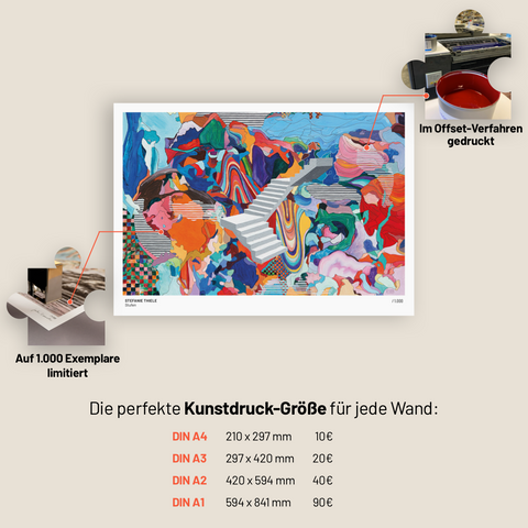 1.000 Teile Kunstpuzzle + Kunstdruck: Stufen – Stefanie Thiele