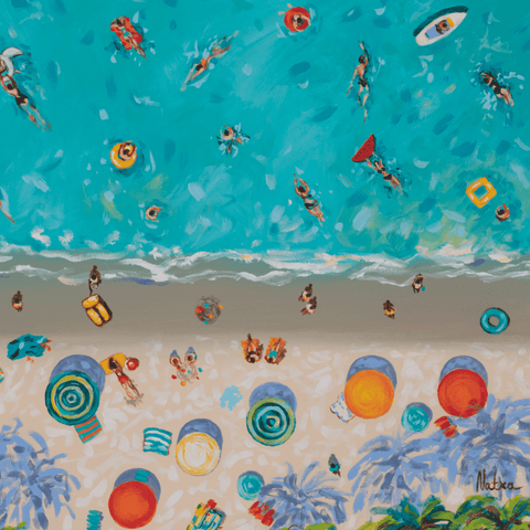 1.000 Teile Kunstpuzzle + Kunstdruck: Dreamy Beach – Natalia Nosek