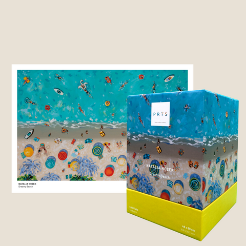 1.000 Teile Kunstpuzzle + Kunstdruck: Dreamy Beach – Natalia Nosek