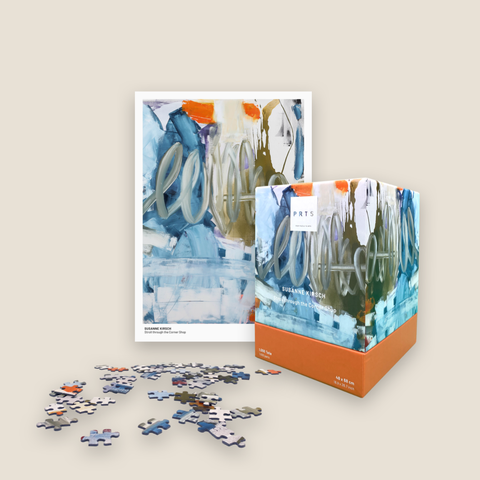 1.000 Teile Kunstpuzzle + Kunstdruck: Stroll through the Corner Shop – Susanne Kirsch